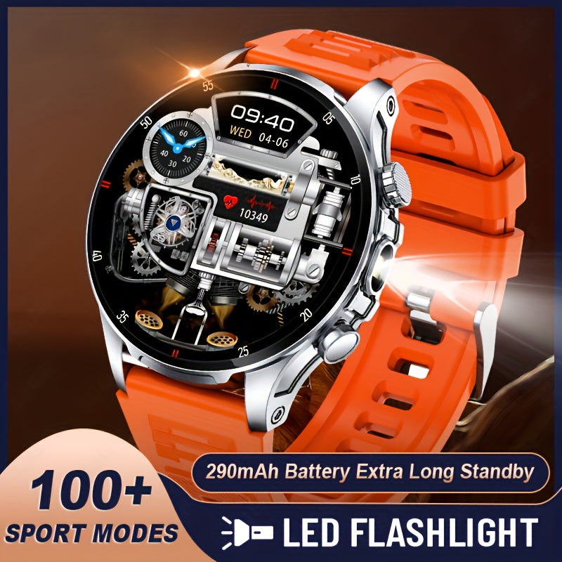[SUNKTA Smart Watch] SUNKTA Smart Watch for Men Women | 1.53" Full Touch Display, Long Range Flashlight, Wireless Calls, 100+ Activity Modes, Call & Message Alerts, 290mAh Large Battery, Fitness Tracker, Compatible with iPhon