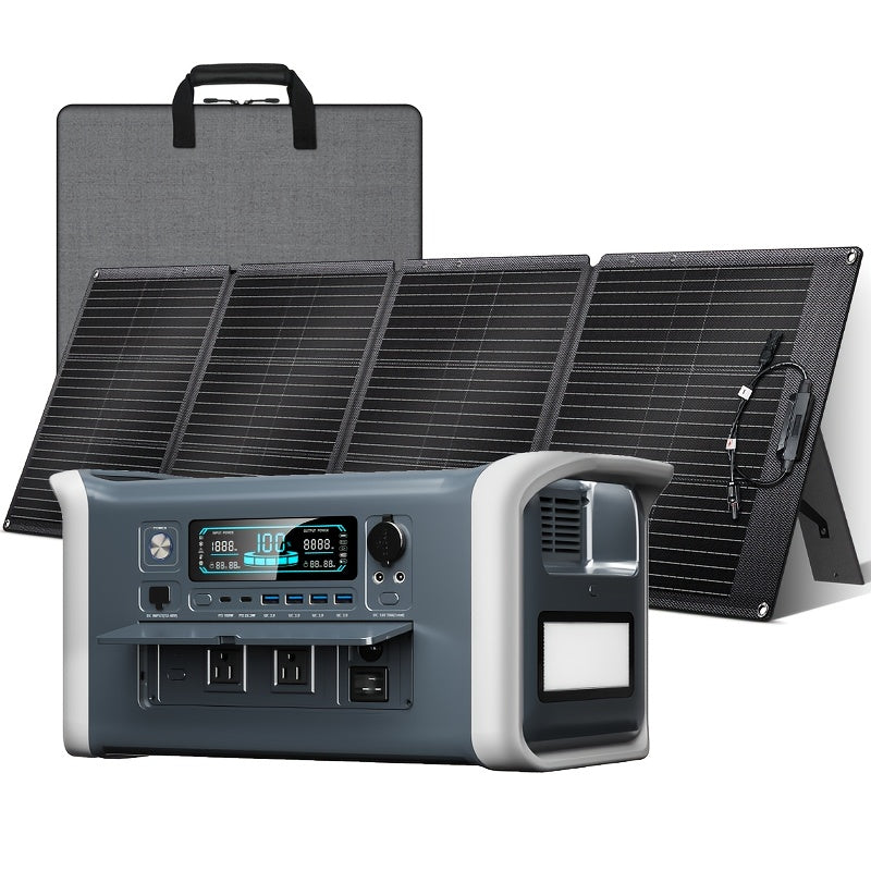 Portable Solar Generator and Panel Kit, Solar Panel Sold Separately, High-Capacity Lithium Battery Pack with AC Output, DC USB/USB-C Ports, LED Light, LiFePO4, Suitable for Outdoor, Camping, Road Trips, CPAP, Hurricane Emerge