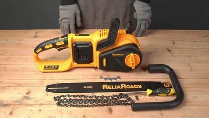 AMPFORCE 16-Inch Brushless Chainsaw 36V, Compatible With DewaIt Battery, Brushless Motor 8000RPM, Chains Brake, Auto Lubrication, Compact Design, Ideal For Efficient Wood/Tree Cutting And Pruning, Bare Tool (Without Battery)