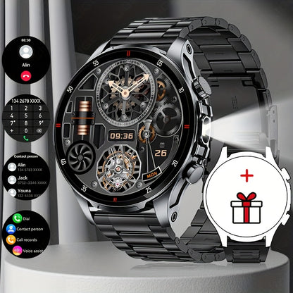 [SUNKTA Smart Watch] SUNKTA Smart Watch for Men Women | 1.53" Full Touch Display, Long Range Flashlight, Wireless Calls, 100+ Activity Modes, Call & Message Alerts, 290mAh Large Battery, Fitness Tracker, Compatible with iPhon