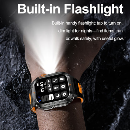 COIUSOR Men'S Outdoor Sports Smart Watch, Wireless Calling Smart Watch, 2.01-Inch HD Full Touch Screen, 1000 Mah Large Battery for Long-Lasting Use, Multiple Sports Modes, Alarm Clock, Pedometer, Calendar, Men'S Smart Watch