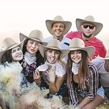 Western Cowboy Hat 12pcs Set, Cowboy Party Hats for Family Reunions And Holiday Decorations, Unisex for Men And Women for Halloween, Christmas Event & Party Supplies for Christmas, Newyear, Valentine, Party Events