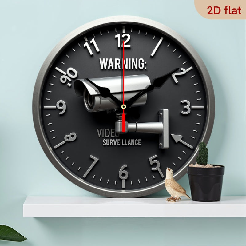Single Piece 9.8-Inch Modern Minimalist Silent Non-Ticking Wooden Wall Clock with Built-In Security Camera - 24-Hour Monitoring, Battery-Powered (AA Batteries Not Included) - Home/Office/Studio Decor, Easy-to-Read Face & Hand