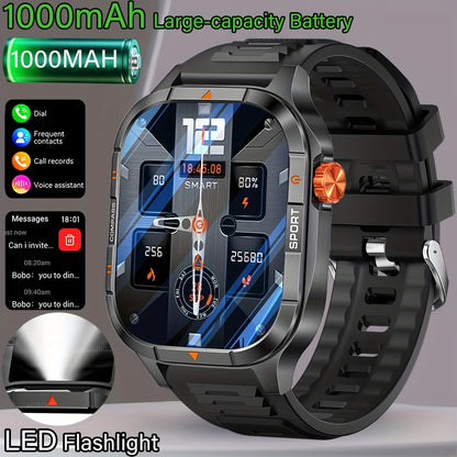 COIUSOR Men's & Women's Heavy-Duty Smart Watch with 1000mAh Battery, IP68 Waterproof, 2.01" HD IPS Display, ic, -like Compass & Wireless 5.3 - Rugged Outdoor Smartwatch for,, -Grade Fitness Tracker