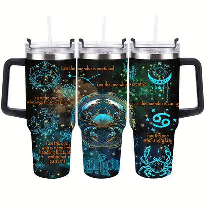 40oz Constellation-Themed Stainless Steel Tumbler with Lid - Double Wall Insulated, Break-Resistant Water Bottle for All Seasons - Perfect for Outdoor Adventures & Holiday Gifts, Vacuum Insulated, Summer Winter Drinkware, Bes