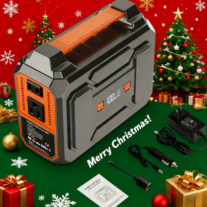 300W/100W Portable Power Station Solar Generator, (Solar Panel Optional), 146Wh/260Wh/296Wh High Capacity Battery Pack, With 2x 110V AC Outlet, DC USB C Port, LED Light, Power Bank For Outdoor Camping Hiking Road Trip Cycling
