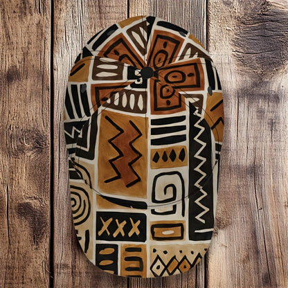 1pc 2D African Tribal Geometric Design Print Baseball Cap - Adjustable Polyester Snapback Hat with Full-Body Vibrant Print, Ideal for Streetwear, Sports & Outdoor Running., Festival Accessory, Casual Wear, Breathable Material