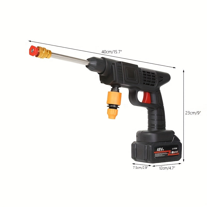1 Wireless High Pressure Water Gun, Portable Cordless Car Washing Tool, Powerful Car Washing Tool, Garden Hose Nozzle, Multi-functional Watering Tool, Suitable for Home, Garden  Car  Elevator.., Power Washer, Portable Car Was