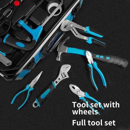799pcs Men's Tool Set with Rolling Box, Complete Household Tool Kit in Aluminum Trolley Case, Ideal Father's Day Gift, Tool Box, Tool Set, valentines day gift