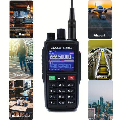 2packs Baofeng Multi Band Long Range Walkie Talkie 5watt 999CH Two Way Radio Luminarias, Outdoor Communication, Survival Equipment, Compact Design, Portable Communicator, Reliable Performance, Sturdy Radios, Multiband Radio,