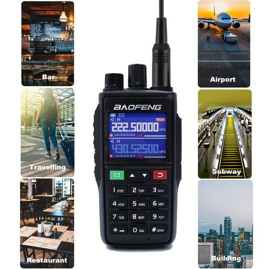 2packs Baofeng Multi Band Long Range Walkie Talkie 5watt 999CH Two Way Radio Luminarias, Outdoor Communication, Survival Equipment, Compact Design, Portable Communicator, Reliable Performance, Sturdy Radios, Multiband Radio,