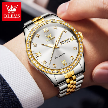OLEVS New Casual Fashion Stainless Steel Automatic Mechanical Watches for Men Top Brand Luxury Original Business Men's Wrist Watches Classic High Quality Best Selling Men's Watches, Automatic Watches For Men, Automatic Watche