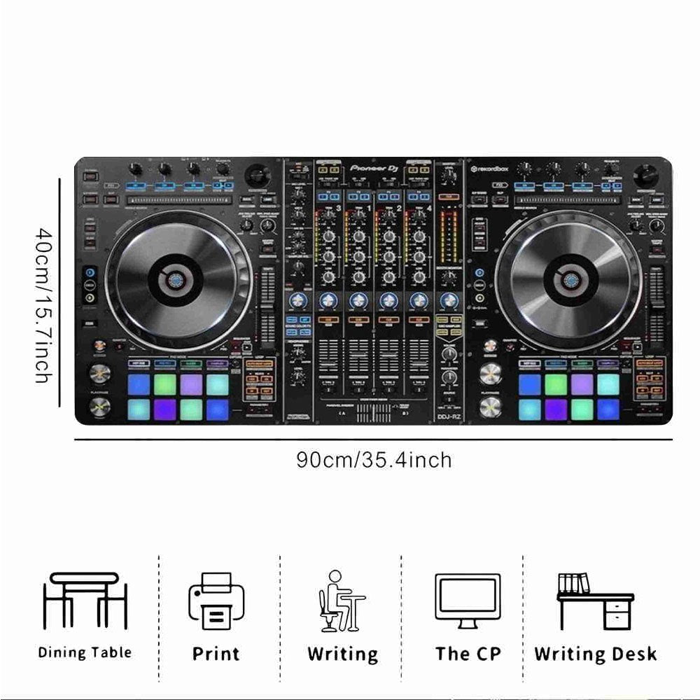 1pc Pioneer DJ DDJ-RZ Controller Mouse Pad & Office Desk Mat - Non-Slip Surface, DJ Setup with Mixer Controls, Compatible with DDJ-RZ Controller, Durable Polyester Front & Rubber Back for Home Studio, Live Performances, Gamin