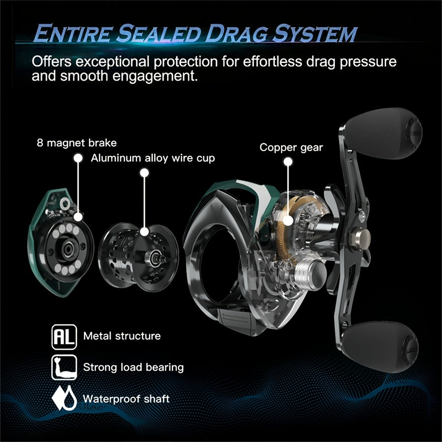 Carbon Fiber Four-Section Fishing Rod Water Drop Reel Set 77.95 inch Fishing Rod Micro-Curve Cup Water Drop Fishing Line Reel Combination - Fast Action Fisherman, Medium Power, 7.2:1 Gear Ratio, Including Line, Bait and Acces