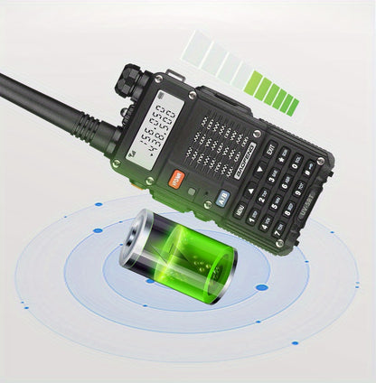 BAOFENG Upgraded UV-5R Dual Band 10 Km Long Range Two-Way Radio BF-UV5RT FM Transceiver Suitable for Car Driving, Outdoor Camping, Wilderness Hunting etc, Without Battery