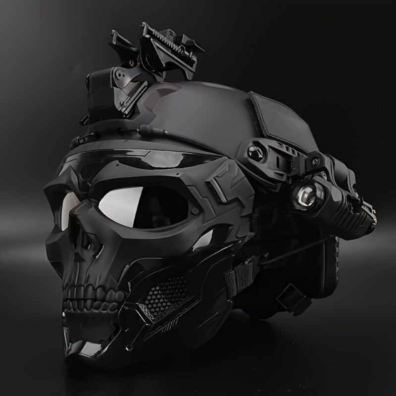 FAST Tactical And Skull Mask Set with Enhanced ABS, Adjustable Knob for CS Paintball Outdoor Activities Maximum Protection for Paintball, Hunting!Cosplay Photo Props, Bar Club Rave Party Supplies, Gift & Collection, Halloween