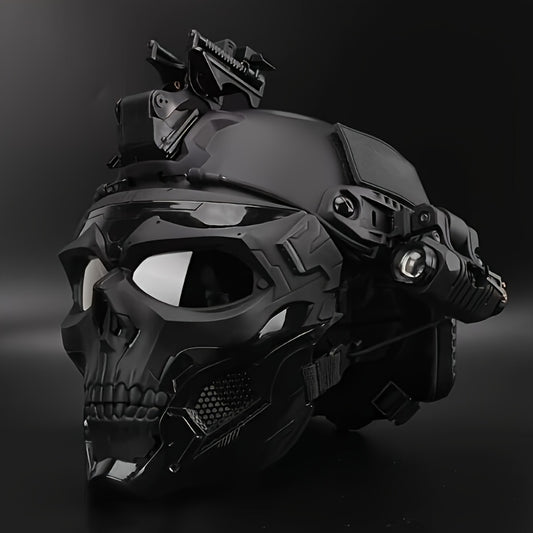 FAST Tactical And Skull Mask Set with Enhanced ABS, Adjustable Knob for CS Paintball Outdoor Activities Maximum Protection for Paintball, Hunting!Cosplay Photo Props, Bar Club Rave Party Supplies, Gift & Collection, Halloween