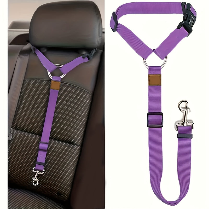 1pc Dog Belt Vest-Adjustable Car Safety Belly Band, Equipped With Solid Metal, Comfortable Padded Design And Ergonomic Support, Convenient Installation Automatic Haul Rope, Dedicated Pet Travel