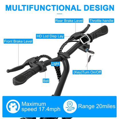 Adult Electric Scooter with Seat - 500W 36V Motor, 20-Mile Range & 18.75 MPH, Adjustable Height & Suspension, Front Brake System, 250 lbs Capacity, 50Hz/60Hz Motor Speeds, Global Voltage 100-240V, Global Plug Compatibility, B
