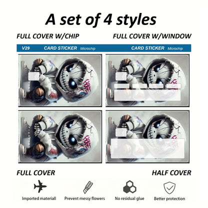 A Set of 1 Item Featuring 2 Styles And Another Set with 4 Styles of Thick Matte Credit Card Decorative Stickers. Suitable for Credit Cards, Bank Cards, Bus Cards, And Removable Self-Adhesive Decorative Stickers.