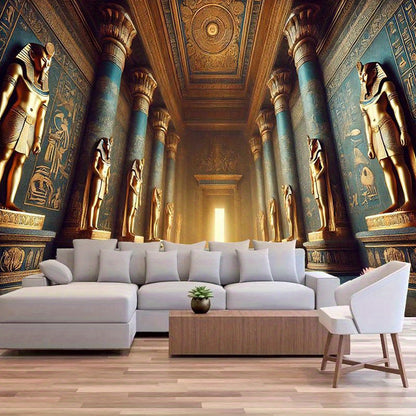 1pc, Ancient Egyptian Golden Hall, Polyester 71*91inch Party Banner, No Power Required, Easy to Hang Background Cloth, Suitable for Living Room, Bedroom, Office, Outdoor Durable Wall Hanging, Yard Decoration, Holiday Decorati