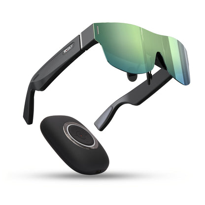 TQSKY T1 AR Smart Glasses | Portable Personal Cinemas | 150'' OLED HD Displays | Dual Speaker Audios | Perfect for Travel, Flight & Home Theater, Travel Entertainment, Portable Cinema, Lightweight Glasses, Sleek Design, Advan