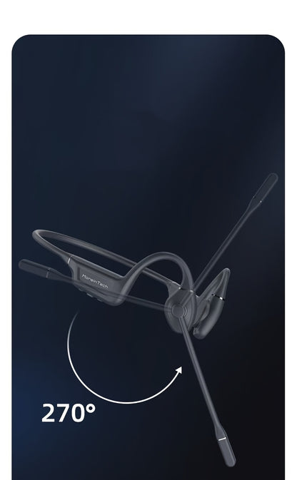 Wireless Over-Ear Open ENC Noise-Canceling Bone Conduction Bluetooth Headphones for Business Calls and Music