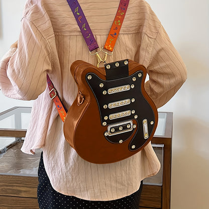 Guitar-Shaped Multifunctional Crossbody Bag - Unique Musical Instrument Style Shoulder Bag for Music Lovers, Trendy Daily Purse