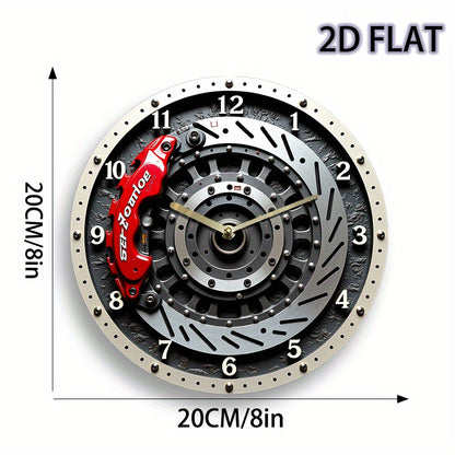 1pc 12-Inch Silent Non-Ticking Racing Brake Disc Wall Clock - Modern Motorsport Decor with Red Brake Disc Design, Quartz Movement, Acrylic Construction - for Living Room, Garage, Office, for Man Cave - Perfect Racing Car Enth