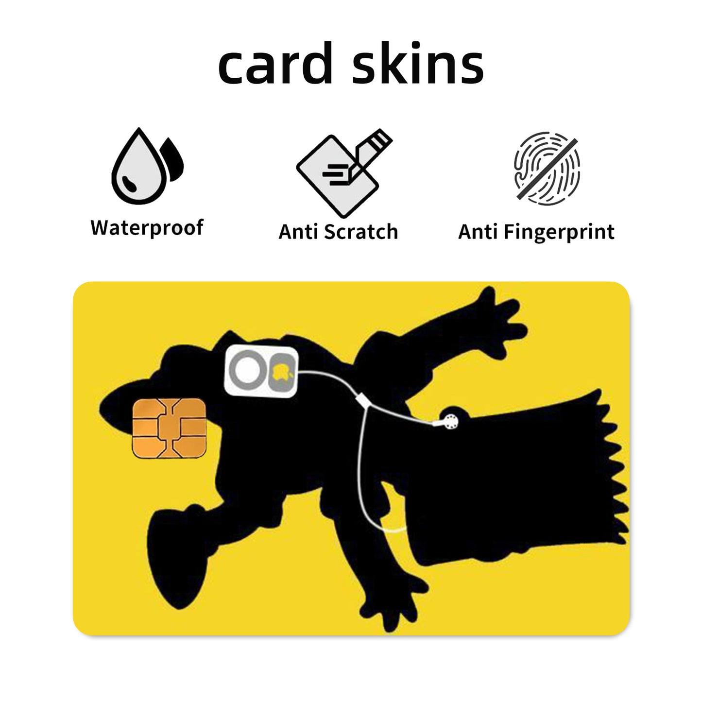 4-Pack PVC Credit Card Skins, Simple Style, Waterproof, Anti-Scratch, Anti-Fingerprint, Removable Self-Adhesive Decorative Stickers for Credit, Debit, and Transit Cards