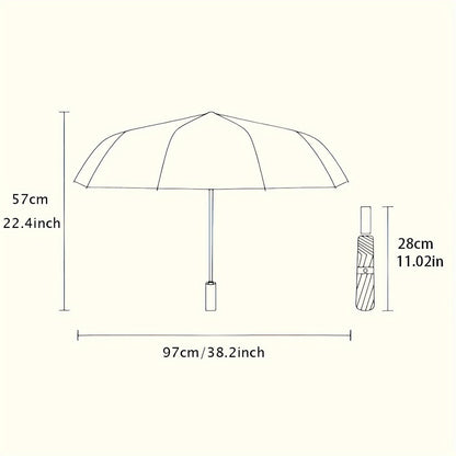 Steampunk Mechanical Clockwork Umbrella with Gears, Dials & Compass - Automatic Opening/ Closing, 8-Rib Compact Travel Umbrella with Chronos/Helios/Astra Dial - All-Season Accessory for Men & Women, Ideal Gift for Steampunk F