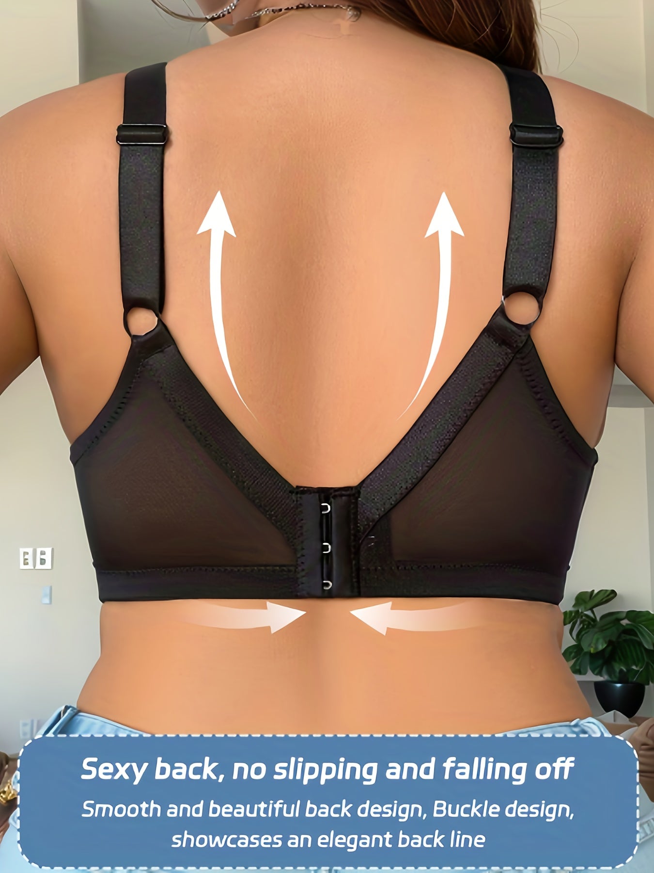 Plus Size Full-Coverage Wire-Free Bra with Lace Front & Cross-Back Strap - No Padding, Low-Maintenance Large Bust, Comfortable Everyday & Special Occasion Underwear for ( Lift, No Underwire)