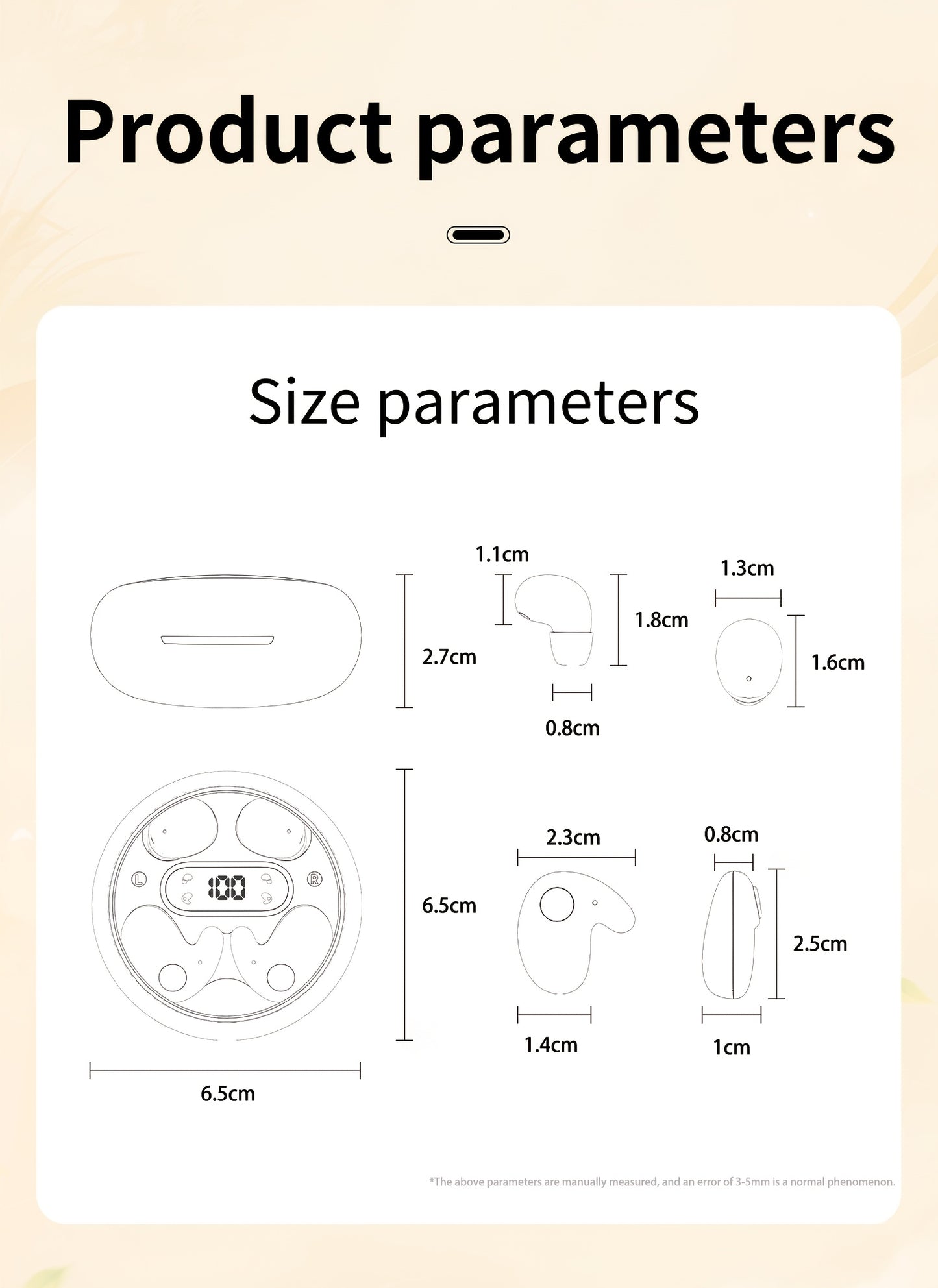 2 Pairs Of In Ear Wireless Wireless Earbuds, Invisible Mini Sleep Earbuds, Long Battery Life, Comfortable To Wear, High Fidelity Sound Quality, Intelligent Noise Reduction, Bass Loop, Touch Control, Digital Display Screen, Of
