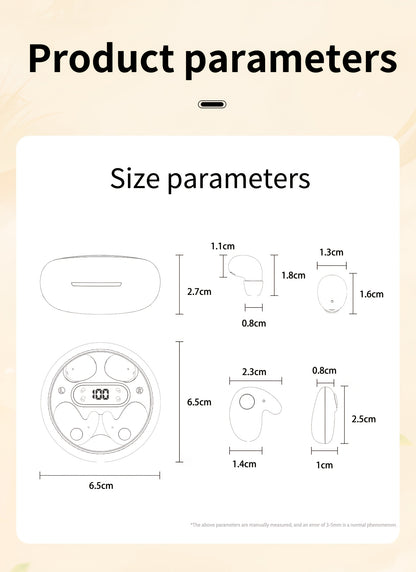 2 Pairs Of In Ear Wireless Wireless Earbuds, Invisible Mini Sleep Earbuds, Long Battery Life, Comfortable To Wear, High Fidelity Sound Quality, Intelligent Noise Reduction, Bass Loop, Touch Control, Digital Display Screen, Of