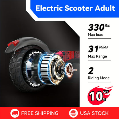 Aoniu M4 Electric Scooter for Adults with Seat Fast 25-30 Speed Off Road Heavy Duty 300 Lbs 10 Inch Foldable E Scooter Mobility Folding Bike for Men 30 to 40 Miles Long Range E Scooters