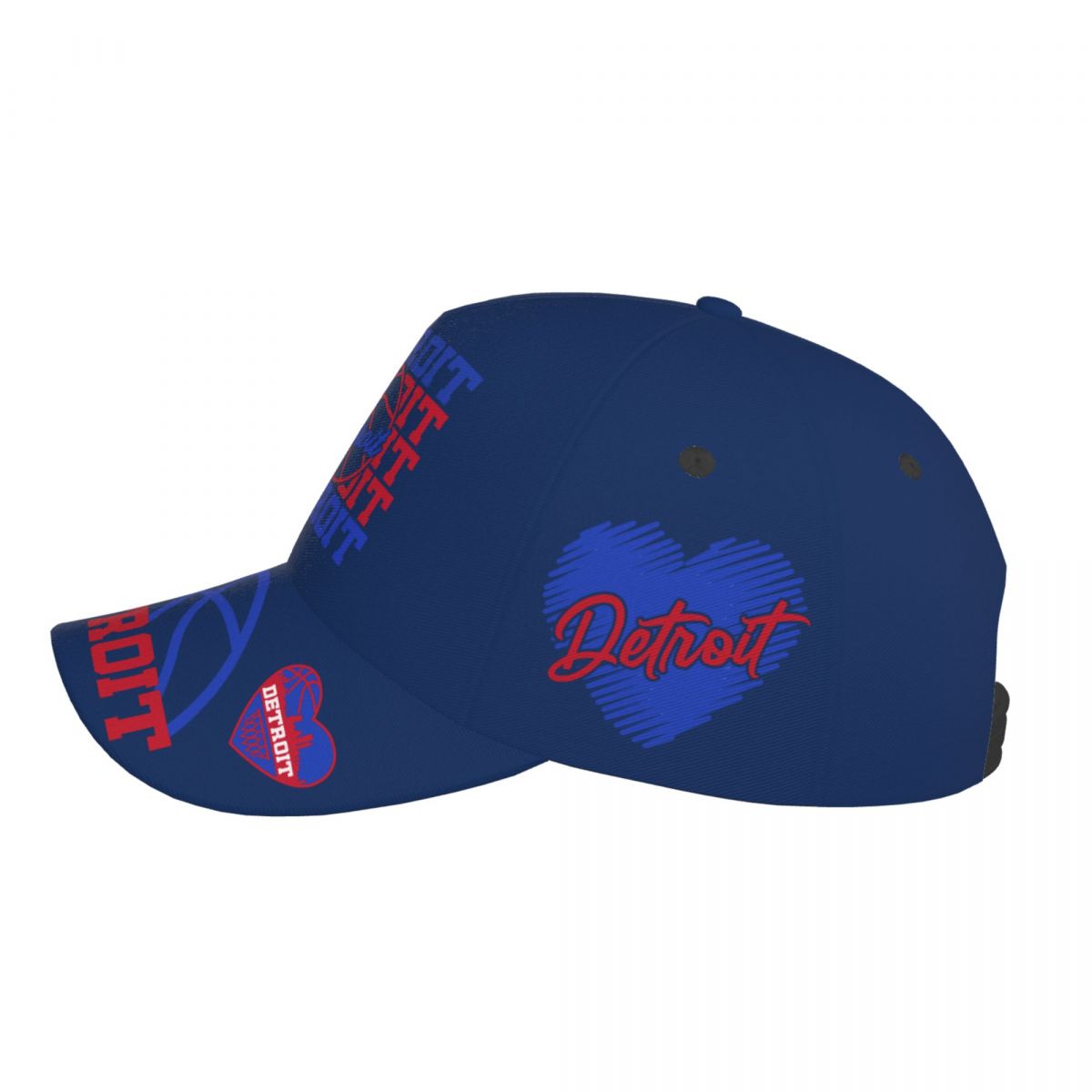 Detroit Baseketball  Cap Adjustable City Print Snapback Hat Game Day