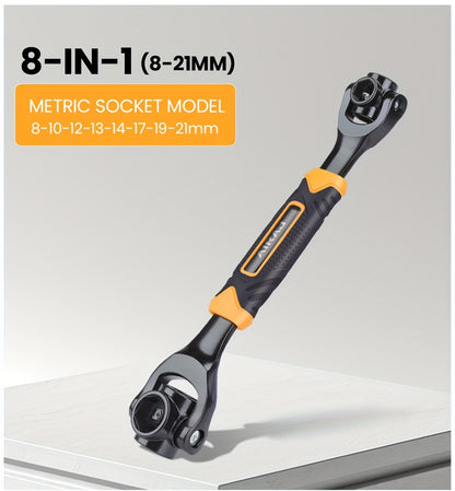 AIRAJ Multi-functional Socket Wrench Head 360 Degree Rotation Automatic Locking Hardness High Torque High Not Slip Gear Applicable Scope Is Wide, Can Be Used for Maintenance, Car Maintenance, Bicycle Maintenance, Bicycle Repa