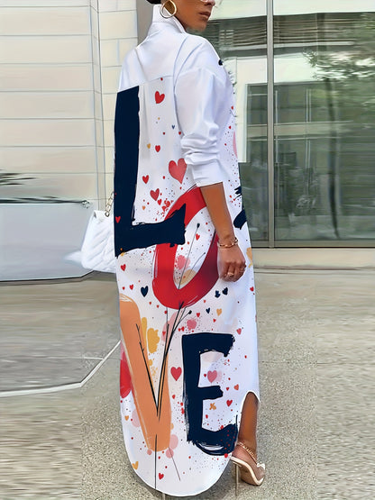 Women'S Elegant Floral Print Shirt Dress - Long Sleeve, Button-Up Collar, Lightweight, Perfect for Spring/Summer/Fall, Casual to Formal Wear, Casual Attire|Floral Print Dress| Fabric