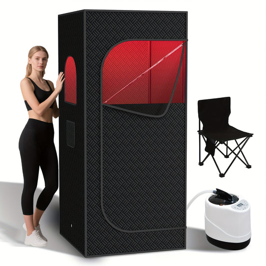 [Remote Control Sauna] Portable Steam Sauna Box, Portable Sauna for Home, Person Sauna Tent Sauna Box At Home Spa with 87.92oz & 1500W, Remote Control, Folding Chair, Home Sauna for Gym, Pilates, Garage, Hot Tub