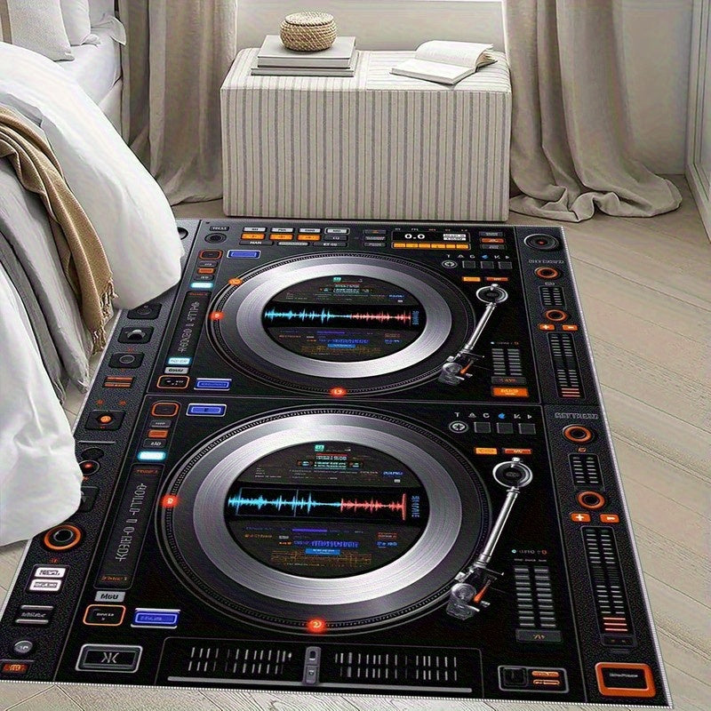 1pc Electronic Style Area Rug | Lightweight, Washable, Easy-to-Clean Polyester Carpet, Ideal for Bedroom, Living Room, Office, Balcony, and More