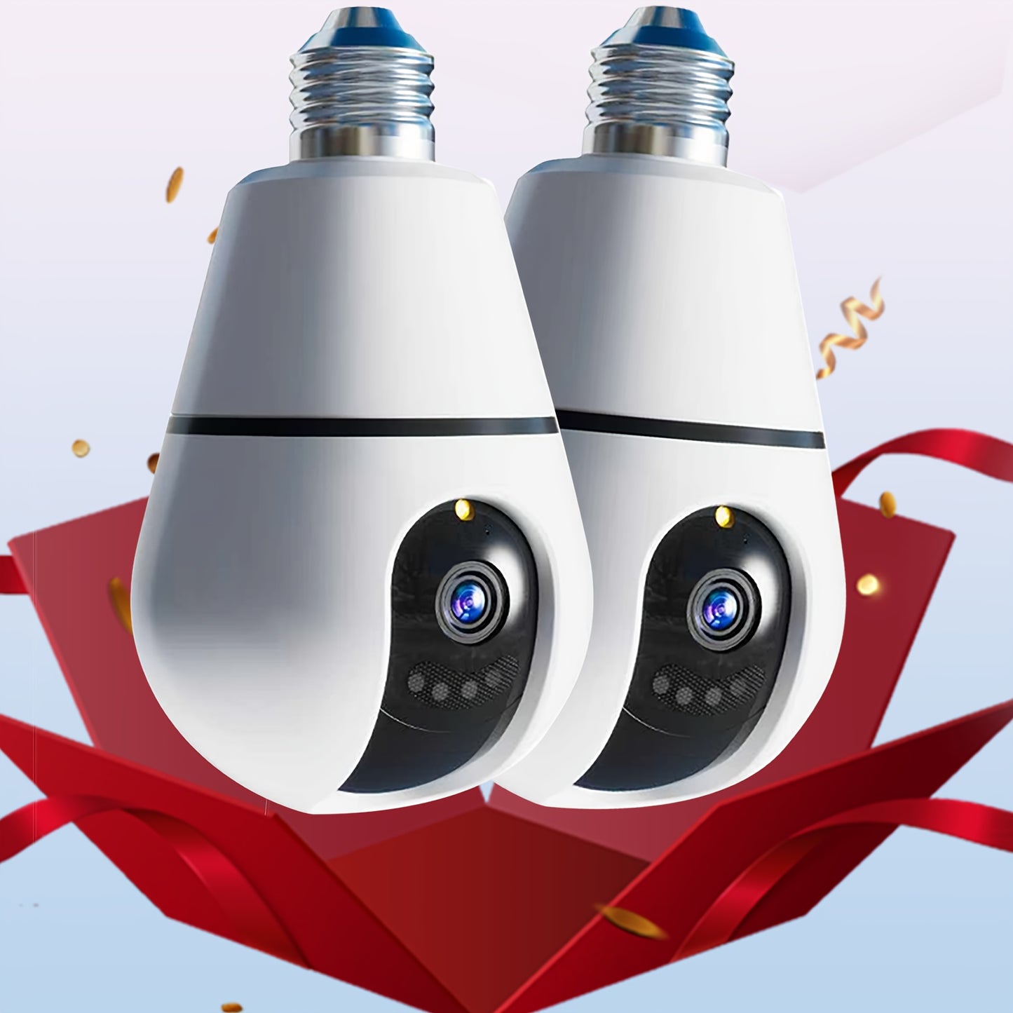 3MP Wireless Smart Light Bulb Security Camera, 2.4GHz/5G/WiFi, Connection, with 360° AI Motion Detection, 3.6mmHD Lens Full Color Night Vision, Automatic Tracking, Alarm System, Indoor, Home Security Solution, Wireless Secur