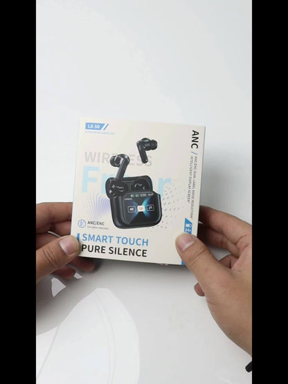 144 Languages Translation, Simultaneous Interpretation Dual-Ear Mode with Digital LED Display TWS In-Ear Headphones with ANC/ENC Noise Cancellation, Built-in Capacitive Microphone Music Sports Fitness