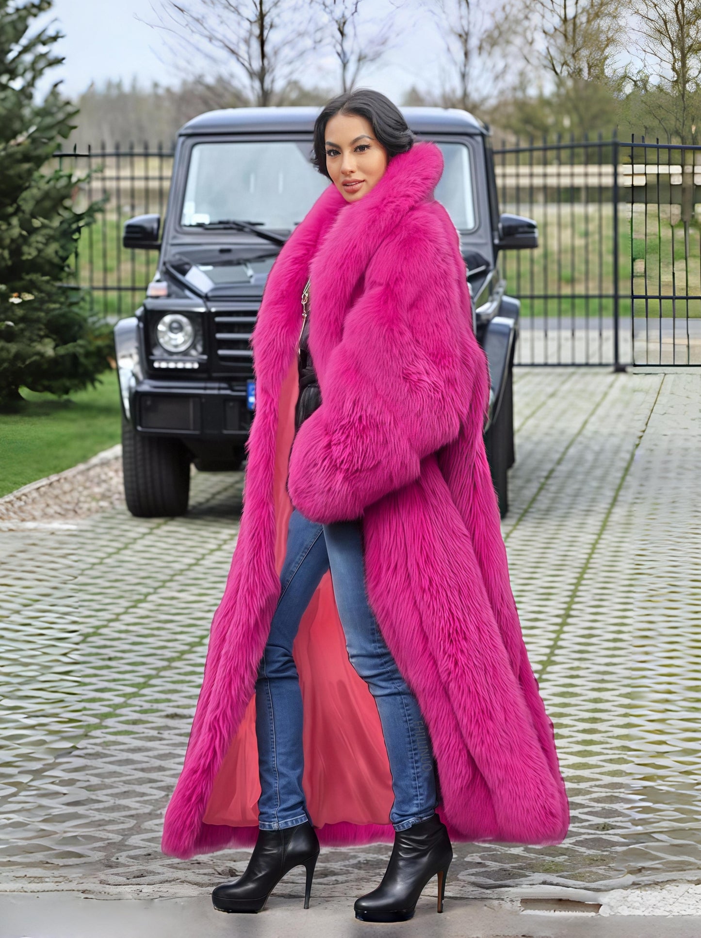 FHILLINUO Chic Women'S Faux Coat | Long Length, Solid Color, Single Breasted, with Pockets, Comfortable and Warm for Fall/Winter