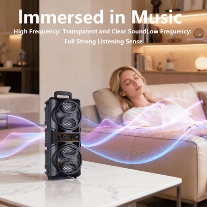 Wireless Speaker, Bluetooth, Dual Pairing, 2400mAh Battery, Subwoofer and Stereo, USB-C Charging, Suitable for Smartphones/tablets, Home/office/party Use, Wireless Ribbon Speaker, Home Audio, Stylish Audio, Premium Finish, Id