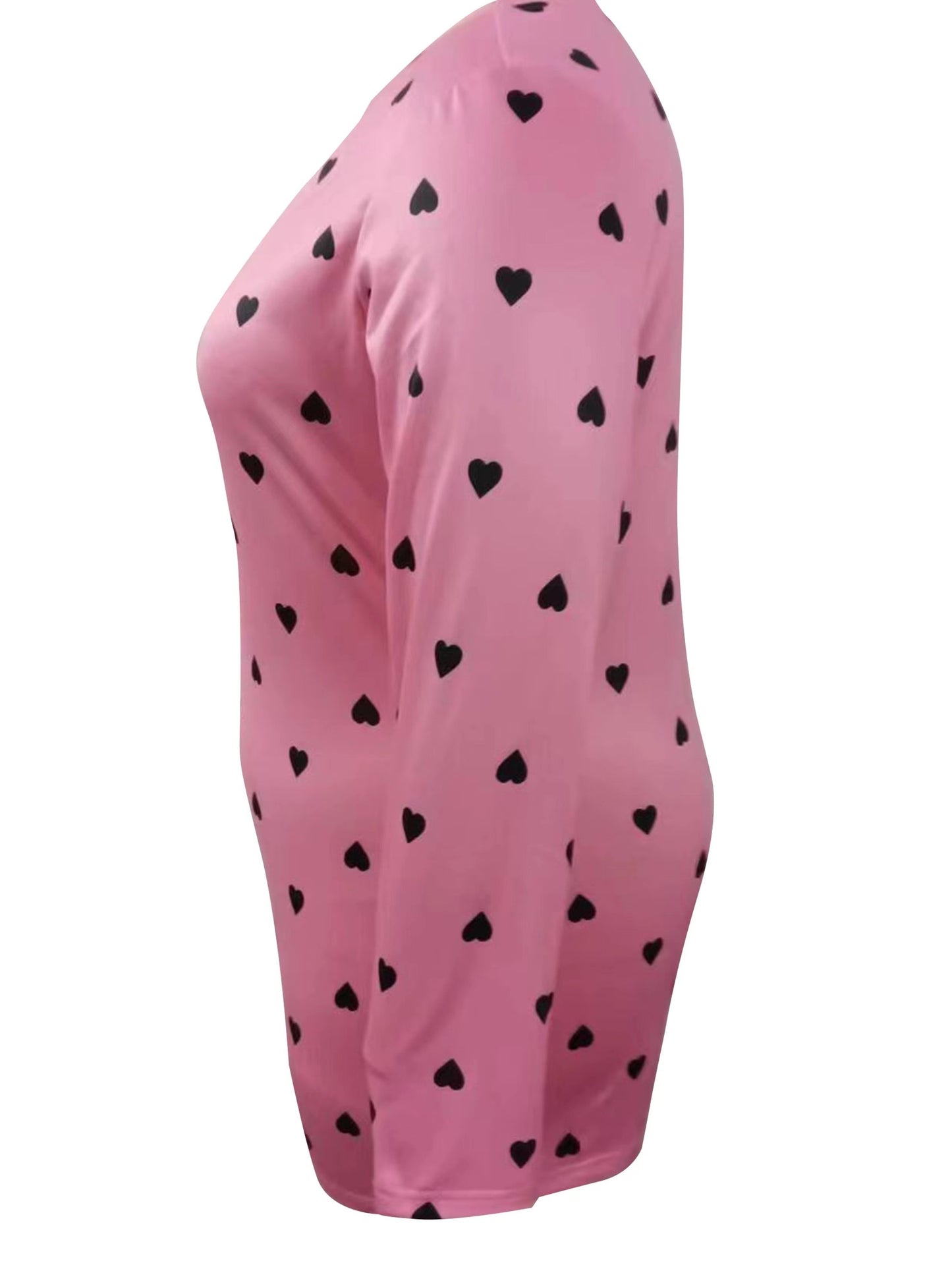 Plus Size Peach Heart Pajama Set