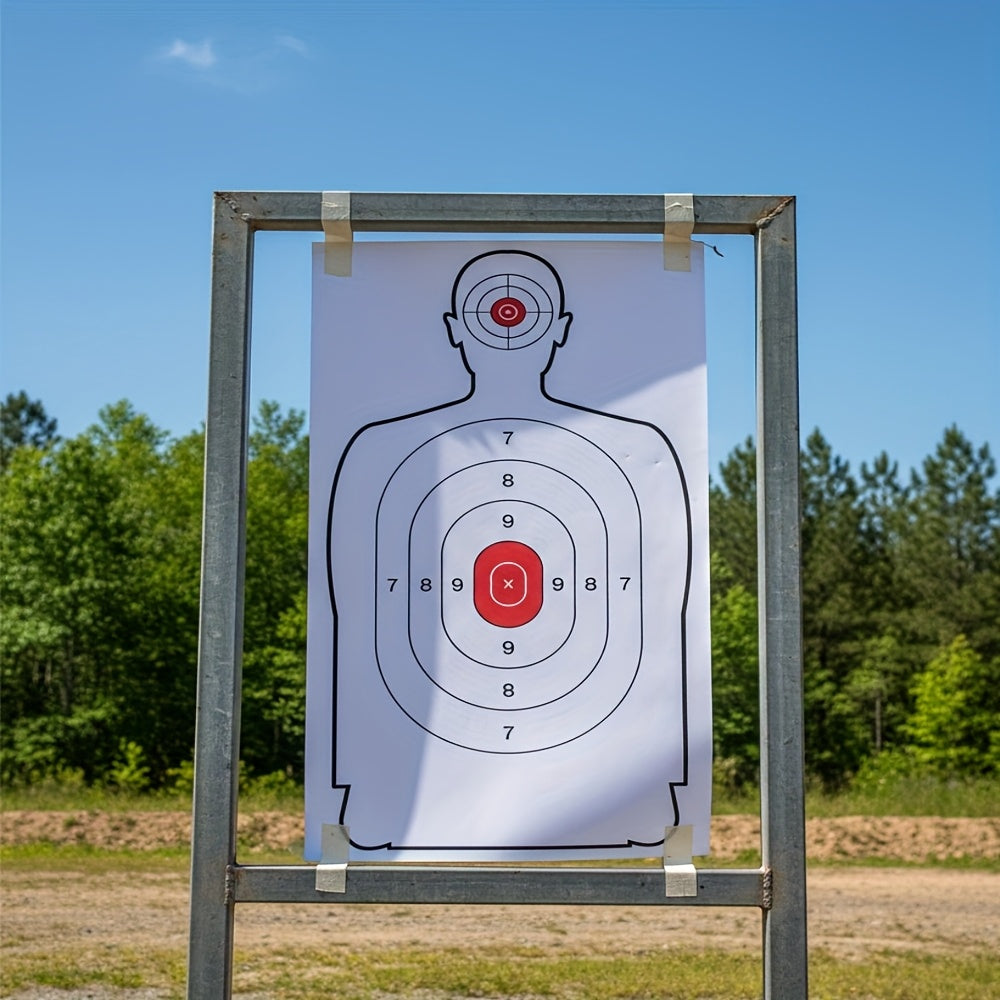 10/25/50-Pack 12×18 Inch (30.5×45.7cm) Non-Reflective Paper Target Sheets - Practice Shooting Paper for Marking and Identifying Target Positions