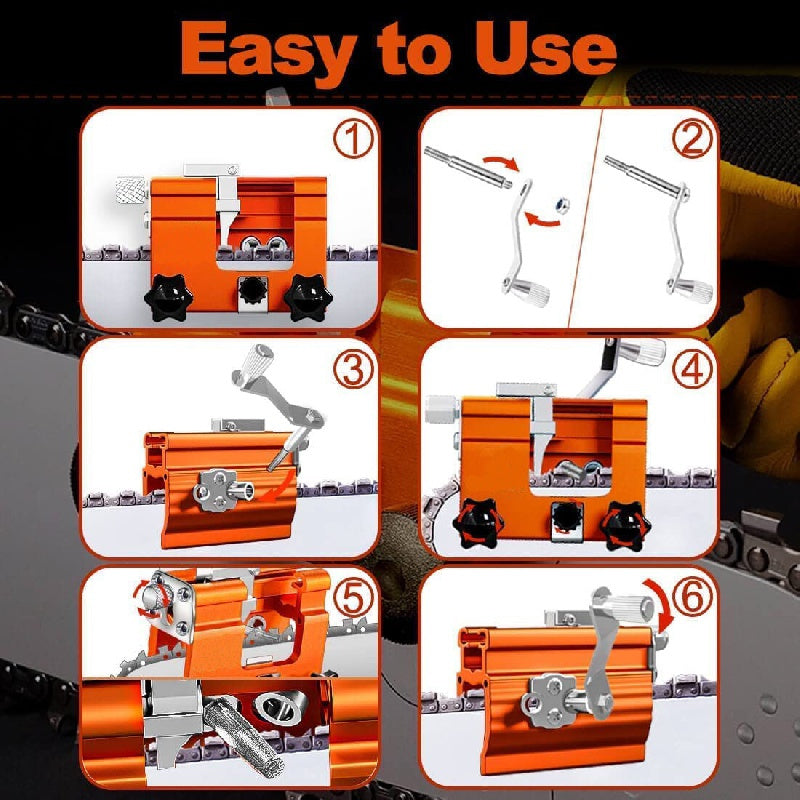 10pcs Portable Chainsaw Sharpener Jig - Hand-Cranked, Durable Aluminum Alloy with Carry Bag for 8-20in Chainsaws, Red & Black Design, Ideal for DIY Projects and Professional Use, Chainsaw Accessories, Sharpener for Chainsaws,