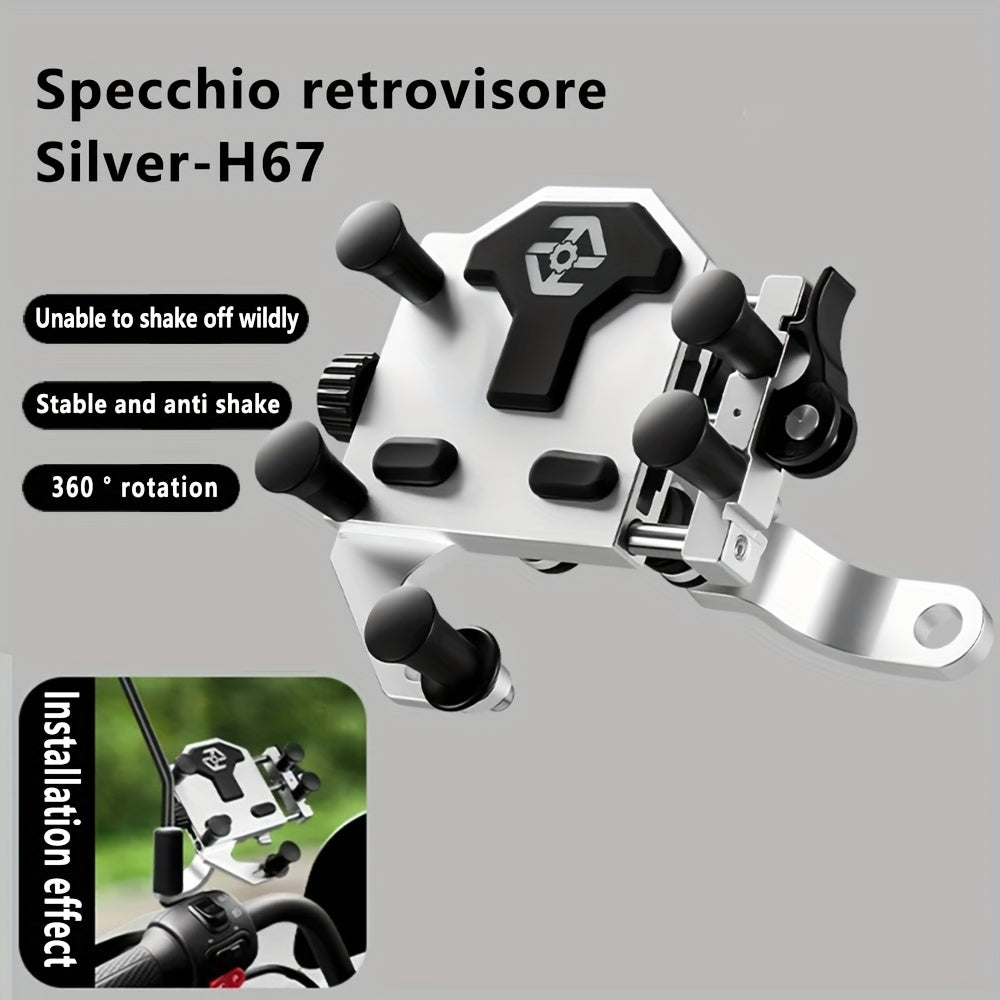 [Riding Phone Bracket] Outdoor Riding Bracket, Motorcycle Mobile Phone Navigation Bracket, Can Rotate 360°, Shock Absorption And Anti Shake, Electric Bicycle Takeaway Bracket, Car Delivery Knight Special Fixed Bracket, Multi