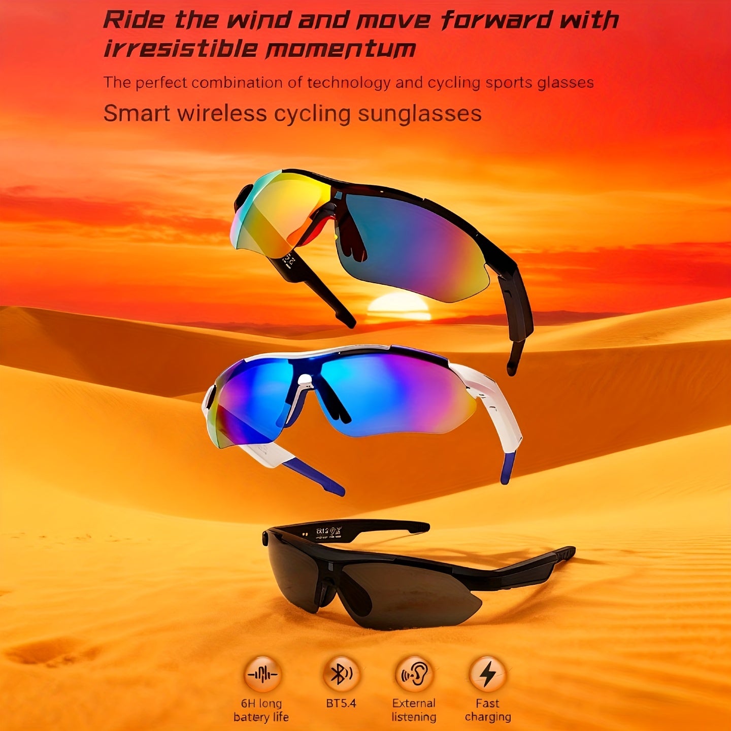Wireless AI Smart Glasses with Polarized/Blue Light Filter & Built-in Mic/Speaker - Hands-Free Calling, 100+ Language Translation, Wireless Smart Glasses for Men & Women, Lightweight Comfort Fit, Music Playback, Ideal Gift fo