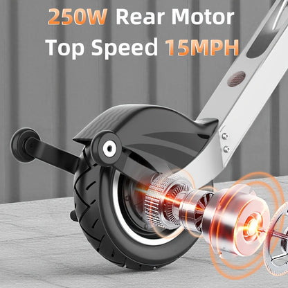 2Wheels 10'' Tires Electric Scooter 36V 7.5AH Battery 250W Motor 15Mph 15Miles, Electric Scooter for Women, Scooter Electric Fast, Scooter, Electric Scooter with Seat, Lastmile Transport, Urban Commuting, Modern Mobility, Por